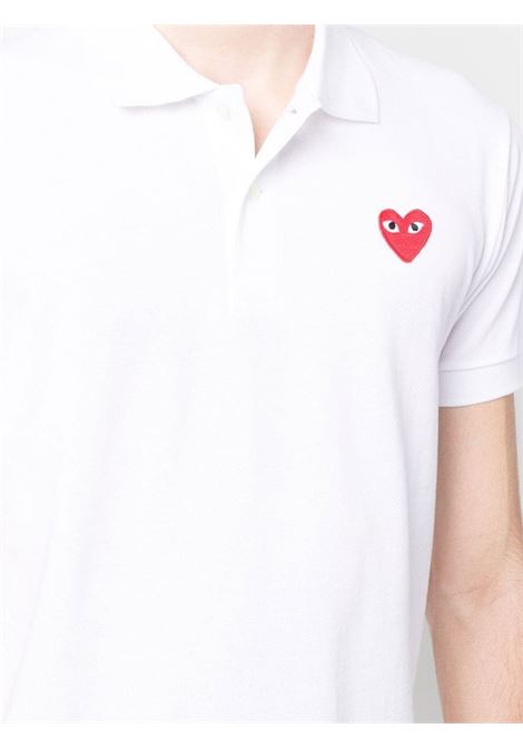 polo red emblem uomo bianca COMME DES GARÇONS PLAY | AX-T006-0515
